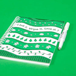 ugly-Christmas-sweater-notebook-green-background